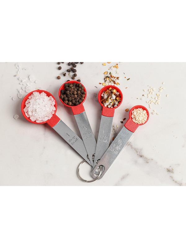 Набор мерных ложек Доляна Pesto, 4 шт: 15 мл, 7,5 мл, 5 мл, 2,5 мл, цвет МИКС