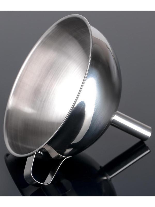 Воронка с ручкой из нержавеющей стали, d=15 см