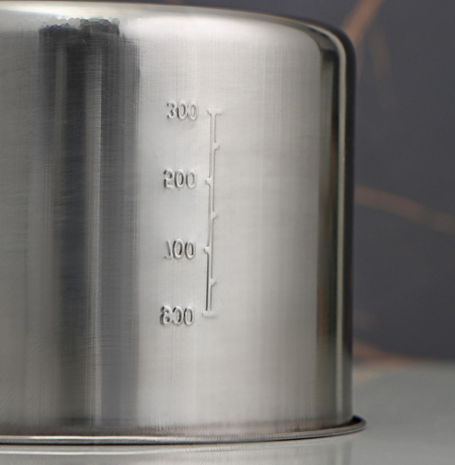 Ковш из нержавеющей стали «Базис», 950 мл, d=14 см, с мерной шкалой, металлическая ручка