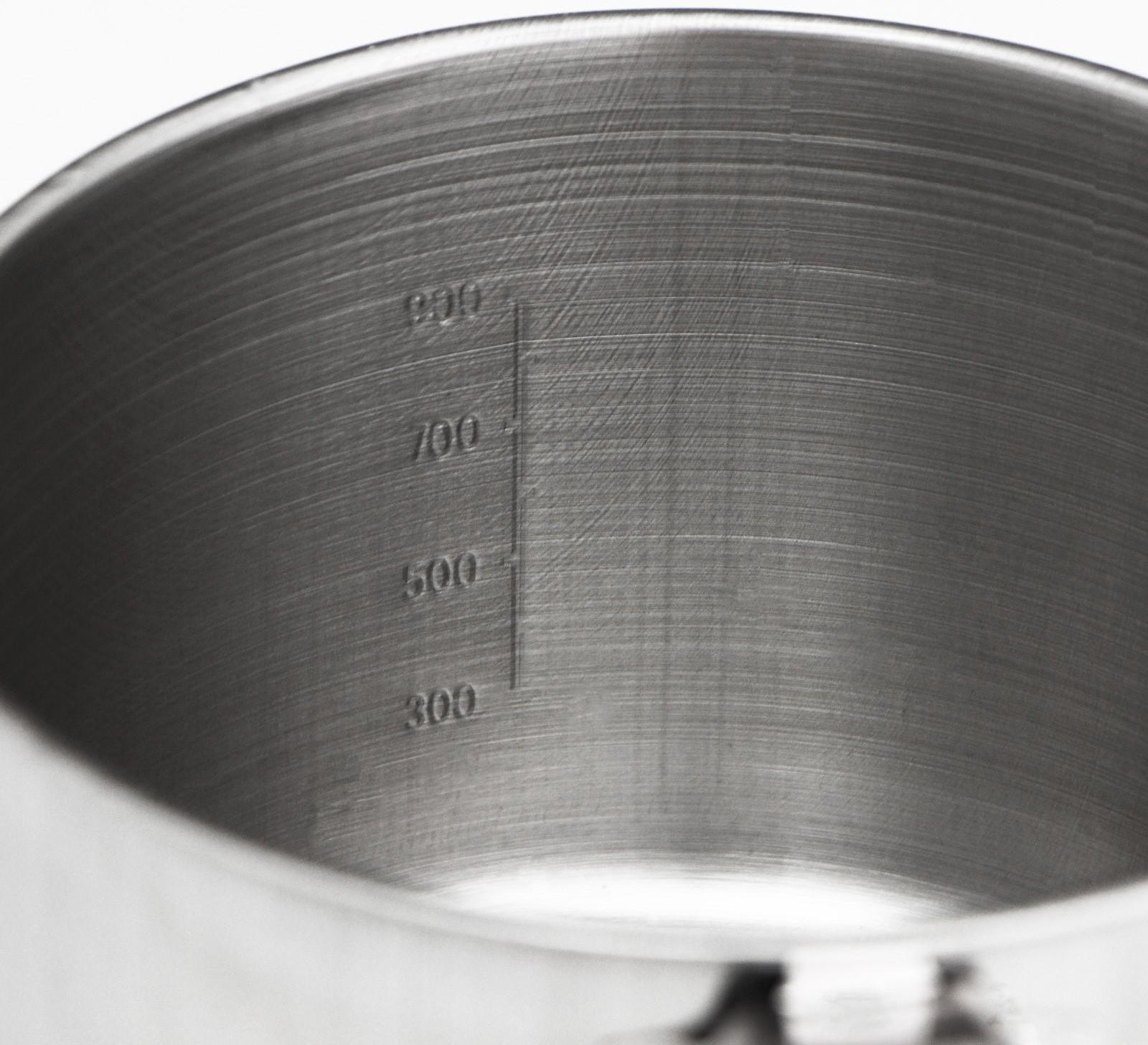 Ковш из нержавеющей стали «Базис», 950 мл, d=14 см, с мерной шкалой, металлическая ручка