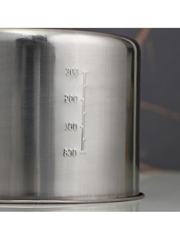 Ковш из нержавеющей стали «Базис», 950 мл, d=14 см, с мерной шкалой, металлическая ручка