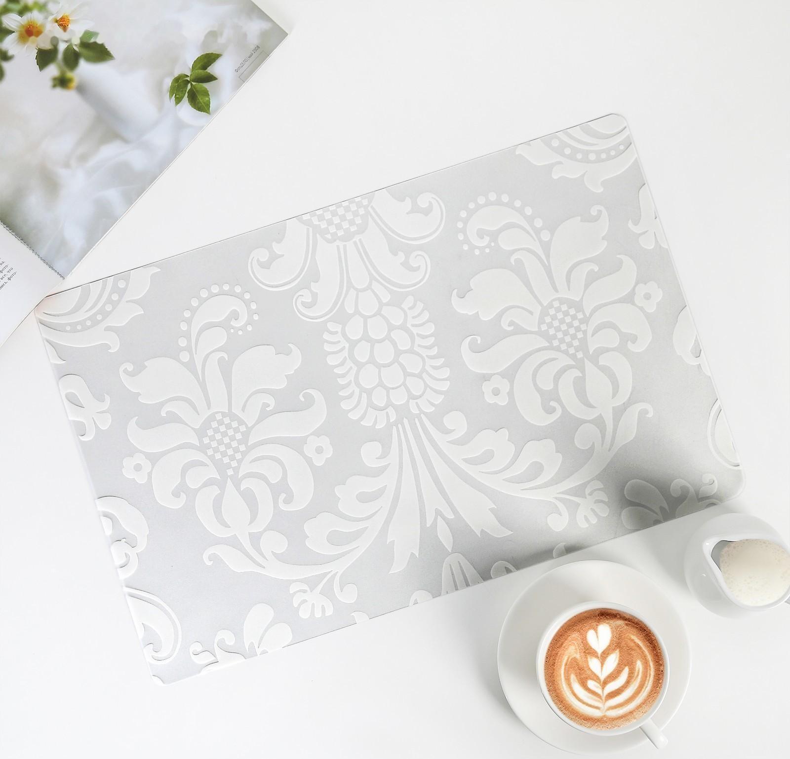 Салфетка сервировочная на стол «Абстракция», 45×30 см, цвет белый