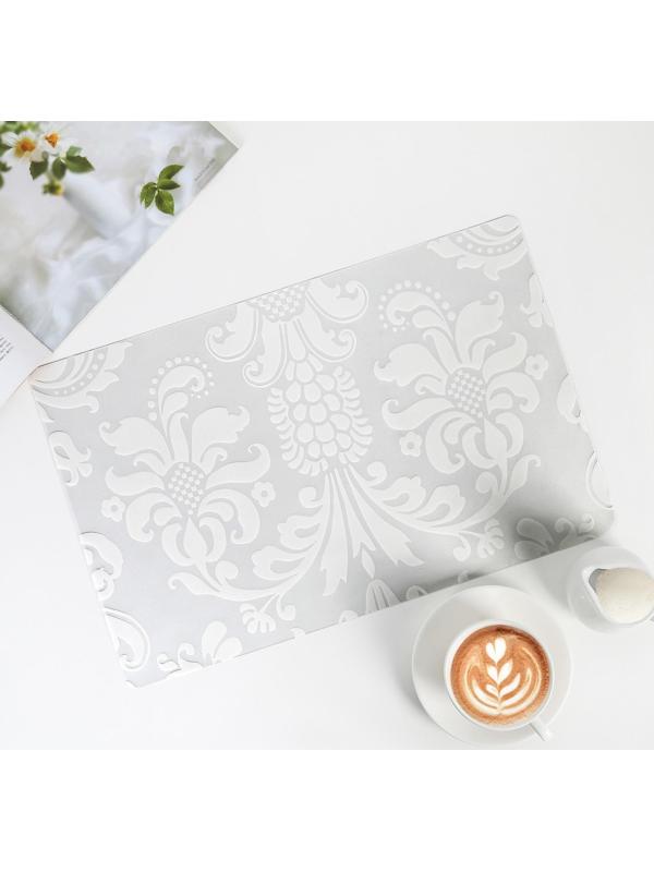 Салфетка сервировочная на стол «Абстракция», 45×30 см, цвет белый