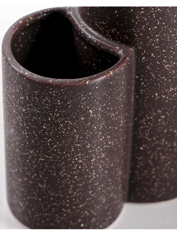 Дозатор для моющего средства с щёткой «Минимал», 400 мл, цвет коричневый