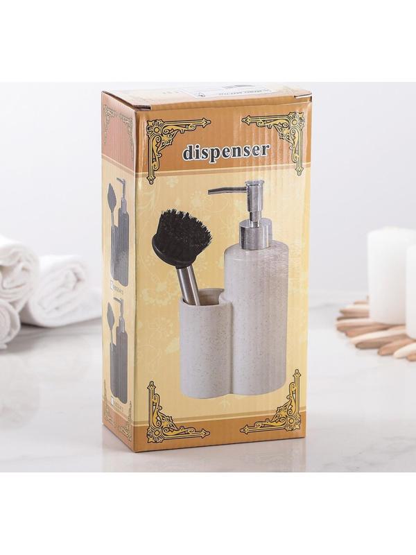 Дозатор для моющего средства с щёткой «Минимал», цвет чёрный