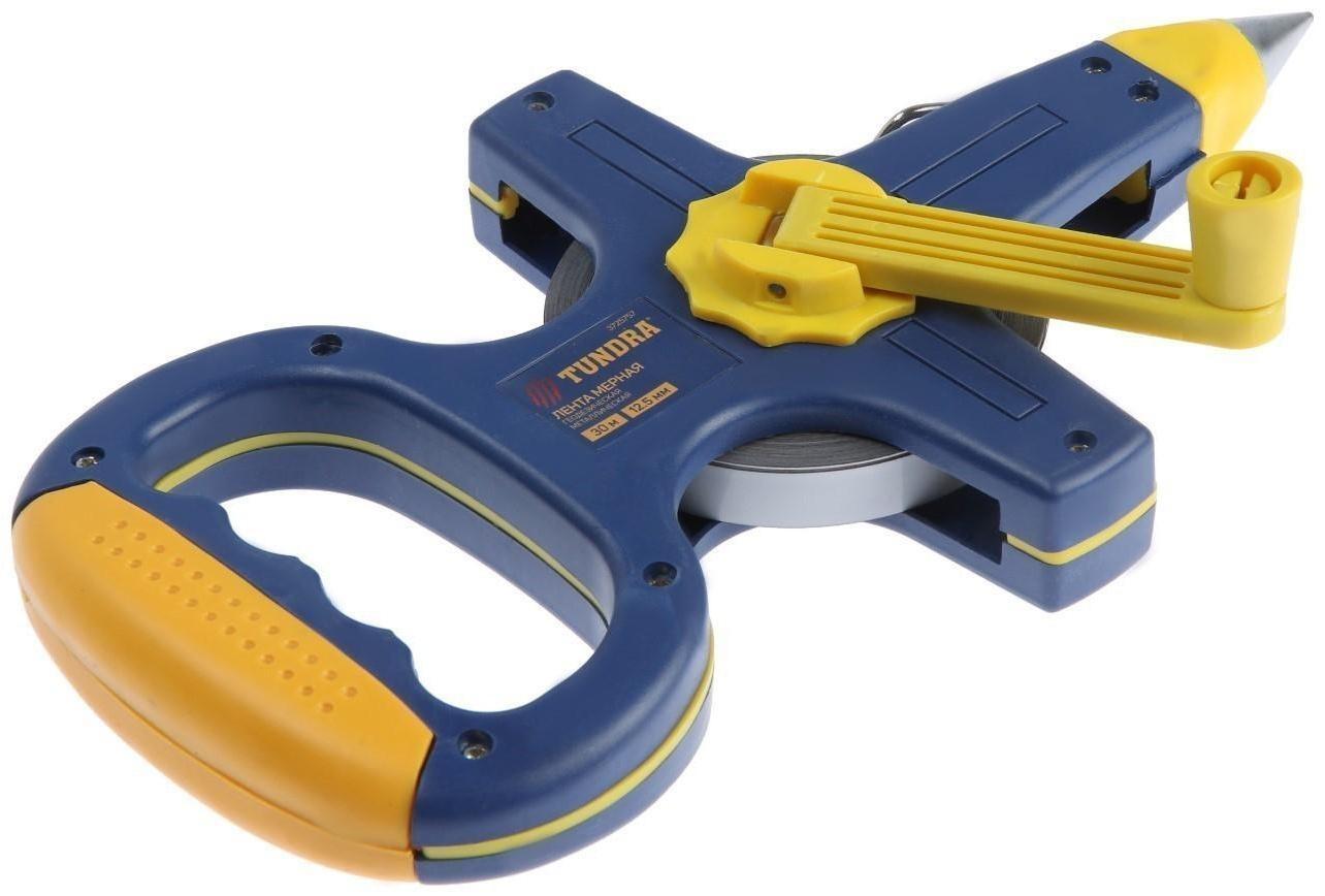 Рулетка геодезическая ТУНДРА, металлическая лента, 30 м х 12.5 мм