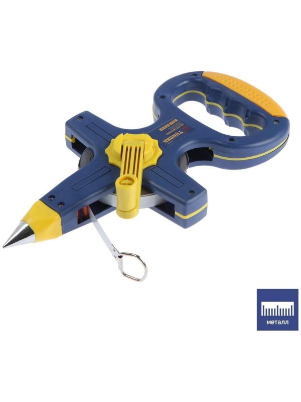 Рулетка геодезическая ТУНДРА, металлическая лента, 30 м х 12.5 мм