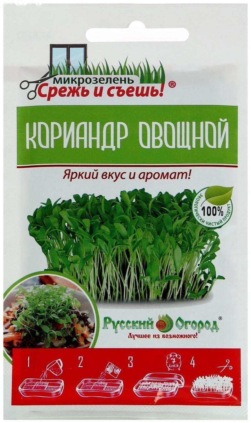 Семена Микрозелень Кориандр овощной, кинза, 8 г