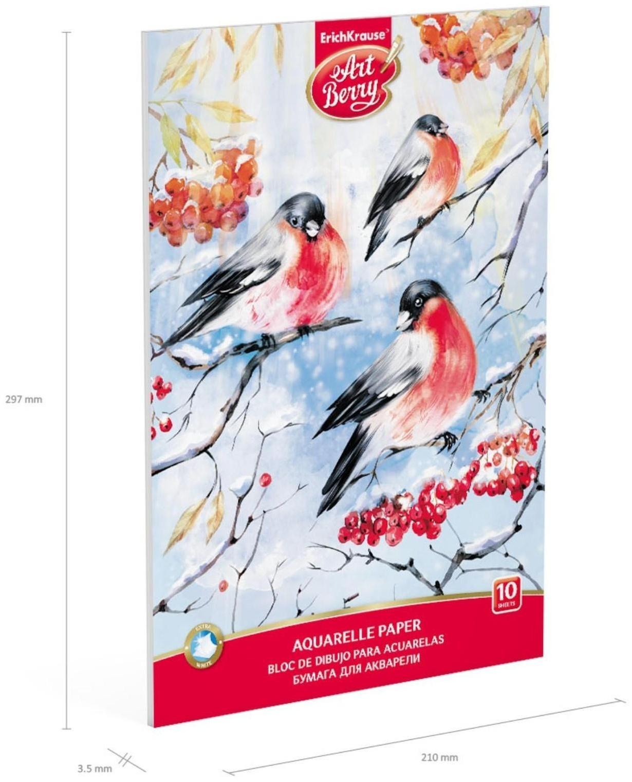 Альбом для акварели А4, 10 листов на клею ArtBerry 