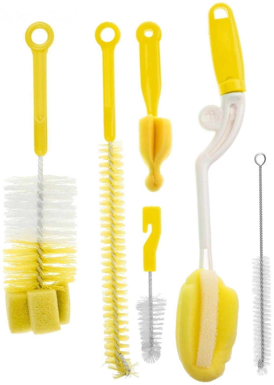 Набор ёршиков по уходу за детскими бутылочками, 5 предметов, цвет МИКС