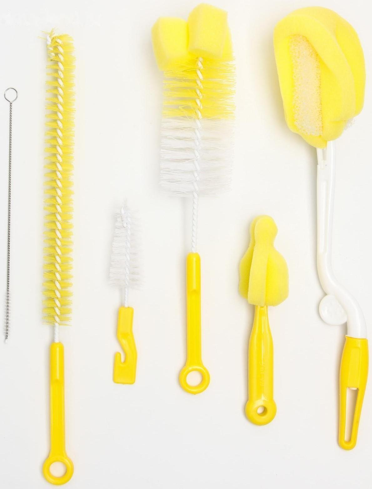 Набор ёршиков по уходу за детскими бутылочками, 5 предметов, цвет МИКС