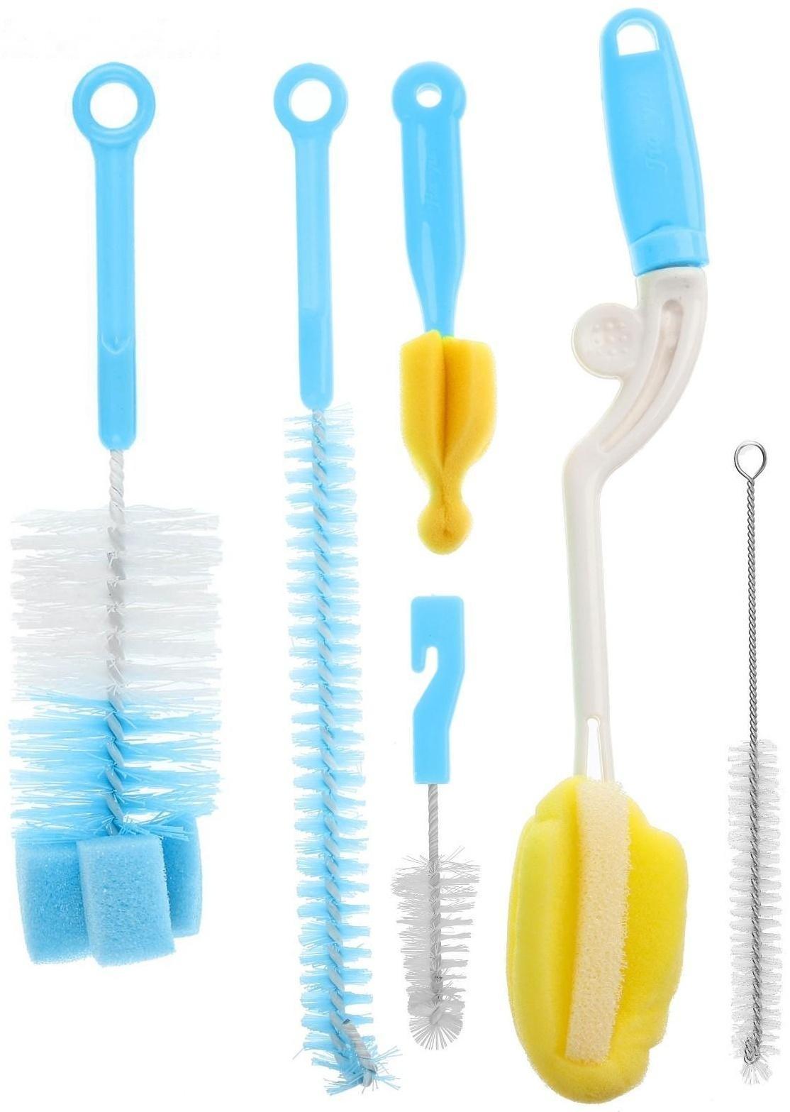 Набор ёршиков по уходу за детскими бутылочками, 5 предметов, цвет МИКС