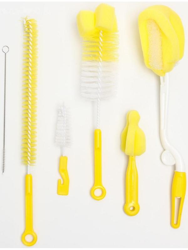 Набор ёршиков по уходу за детскими бутылочками, 5 предметов, цвет МИКС