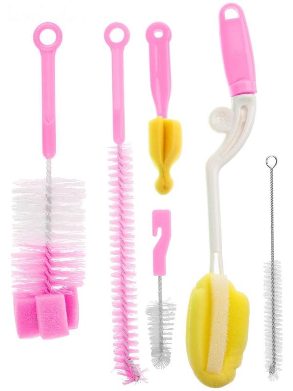 Набор ёршиков по уходу за детскими бутылочками, 5 предметов, цвет МИКС