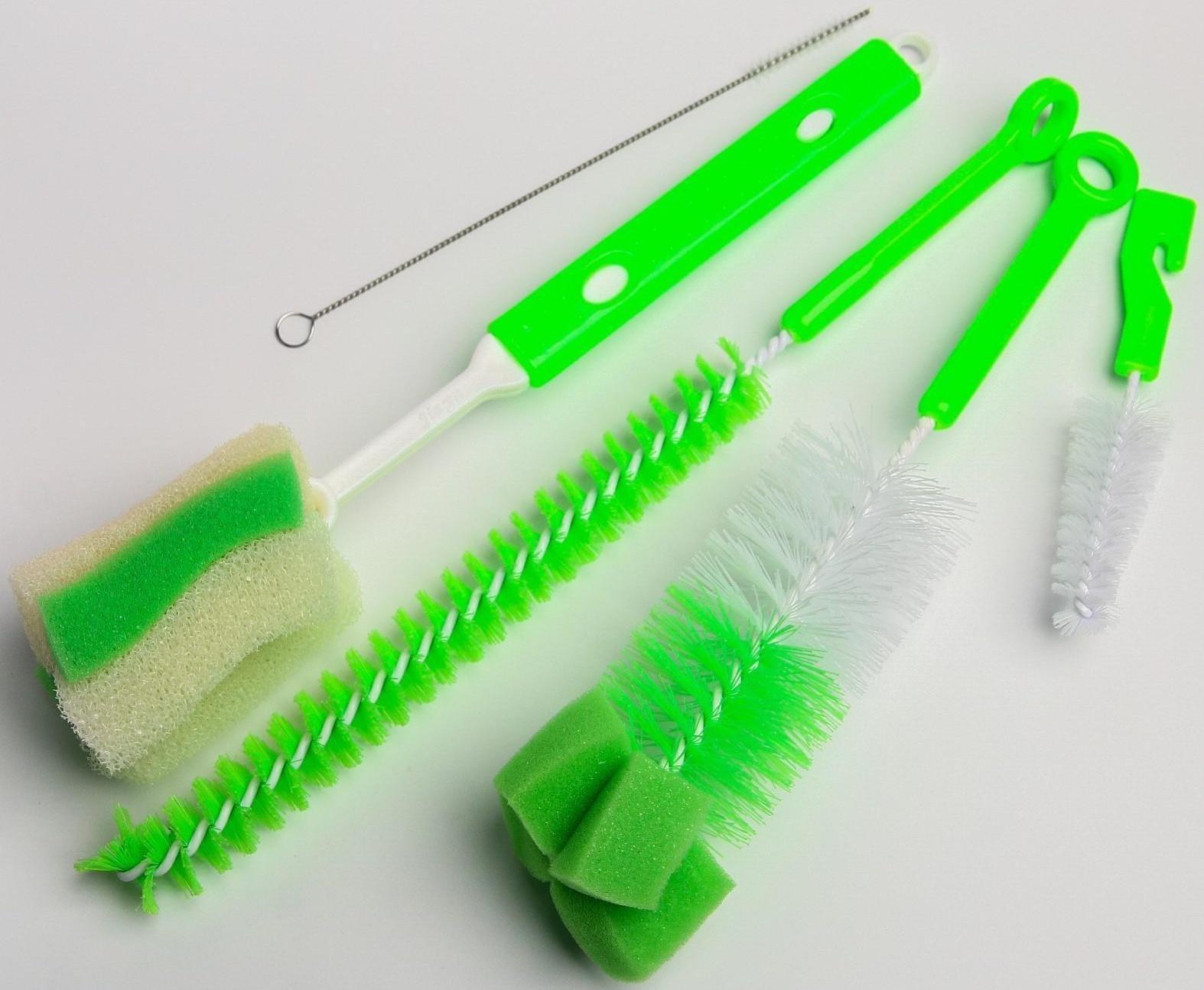 Набор ёршиков по уходу за детскими бутылочками, 5 предметов, цвет МИКС