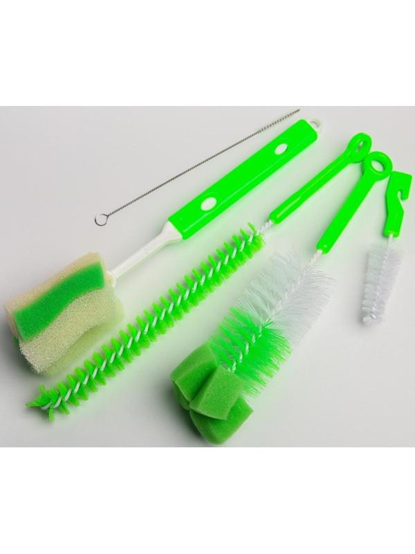Набор ёршиков по уходу за детскими бутылочками, 5 предметов, цвет МИКС