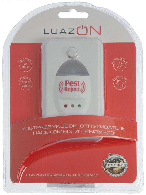 Отпугиватель насекомых и грызунов Luazon LRI-07, ультразвуковой, 200 м2, 220 В, белый