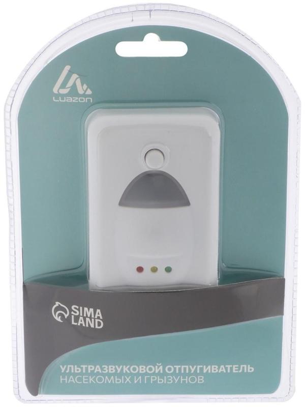 Отпугиватель насекомых и грызунов Luazon LRI-07, ультразвуковой, 200 м2, 220 В, белый