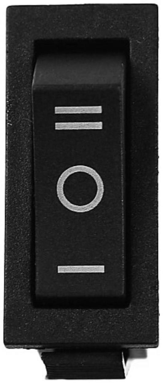 Кнопка - выключатель, трехпозиционный, 250 Вт, 10 А, 3 с, черный с нейтралью