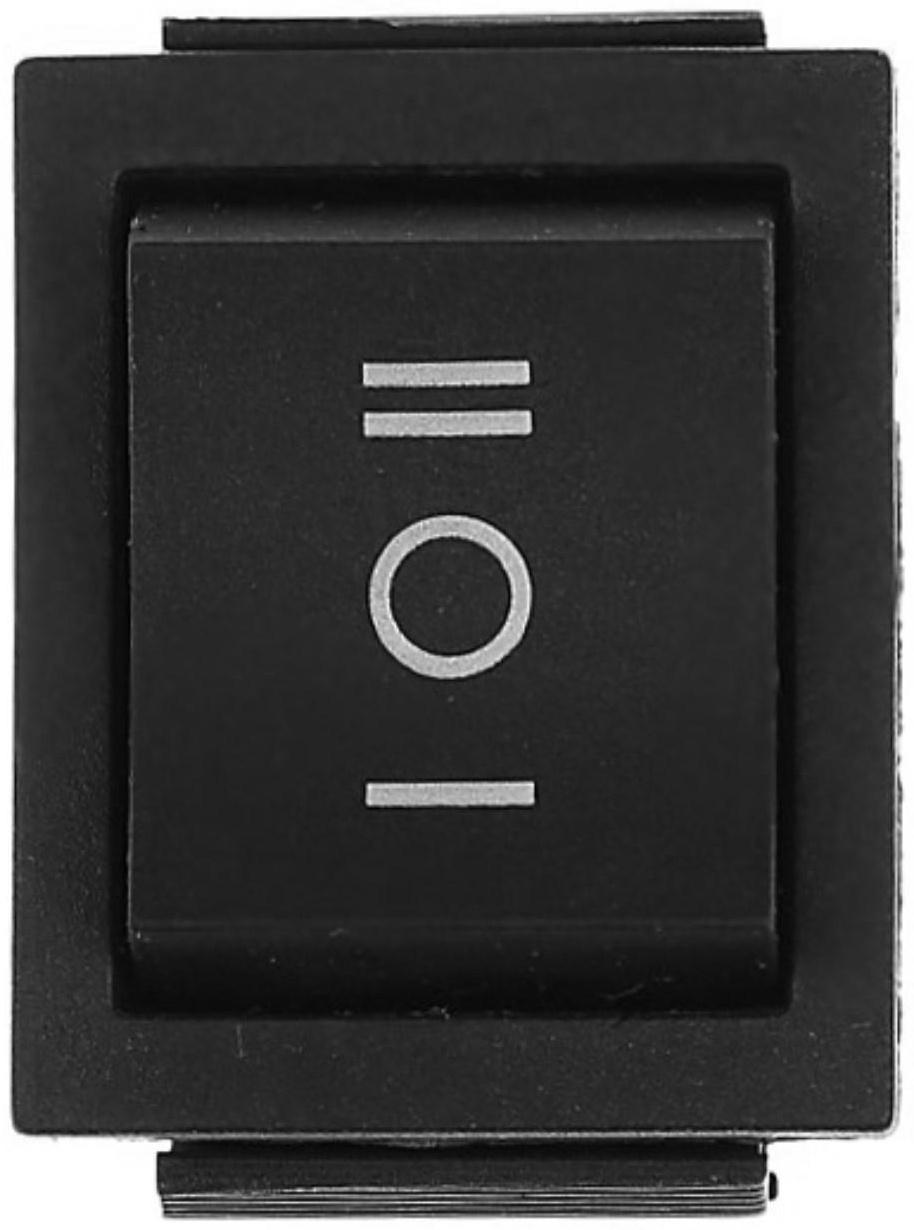 Кнопка - выключатель, трехпозиционный, 250 Вт, 15 А, 6 с, черный с нейтралью