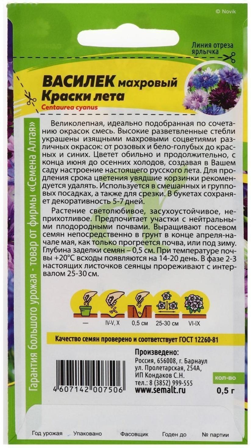 Семена цветов Василек 