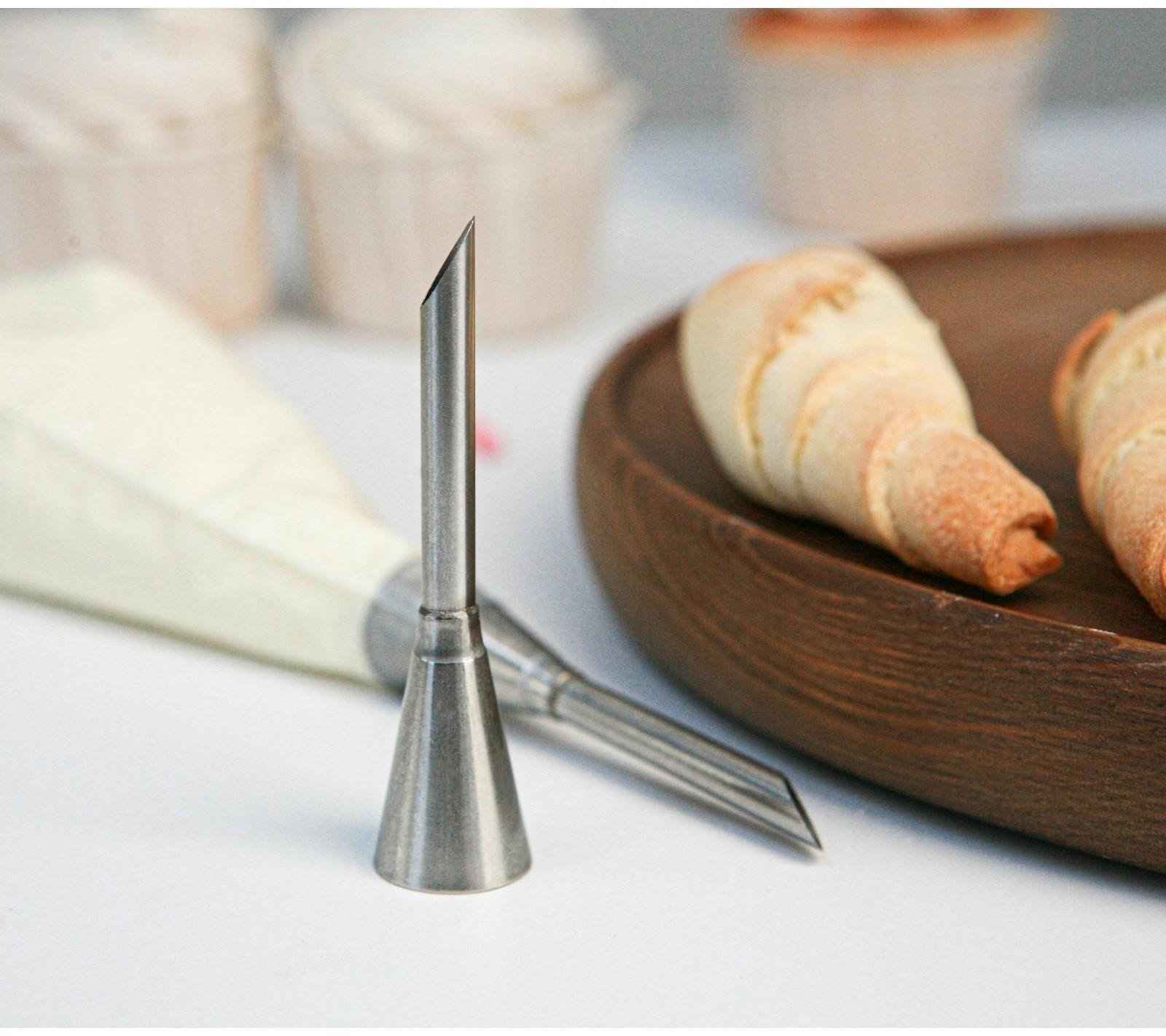 Насадка кондитерская для начинки «Эклер», d=2,4 см, выход 0,7 см, нержавеющая сталь