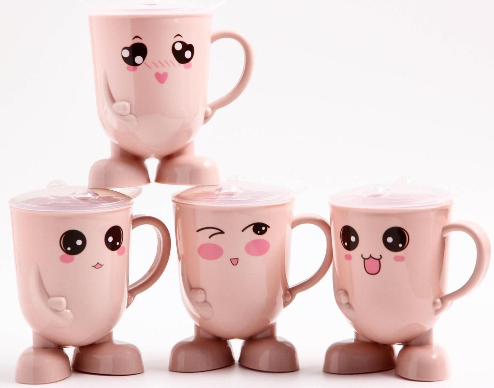 Кружка детская с крышкой, 270 мл., цвет и рисунок МИКС