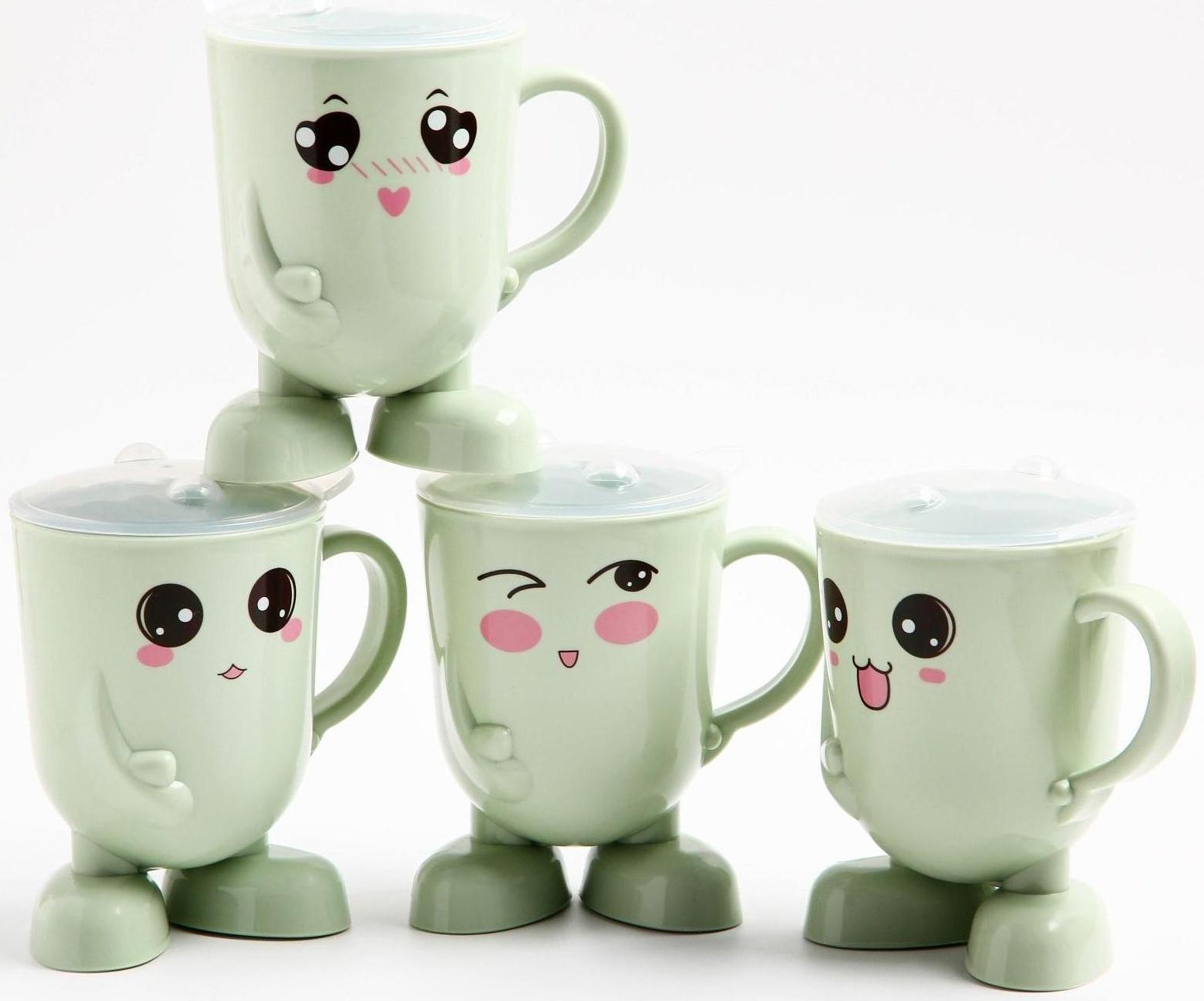 Кружка детская с крышкой, 270 мл., цвет и рисунок МИКС