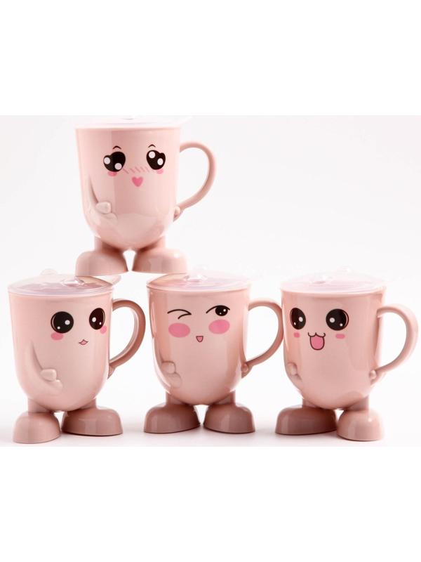 Кружка детская с крышкой, 270 мл., цвет и рисунок МИКС