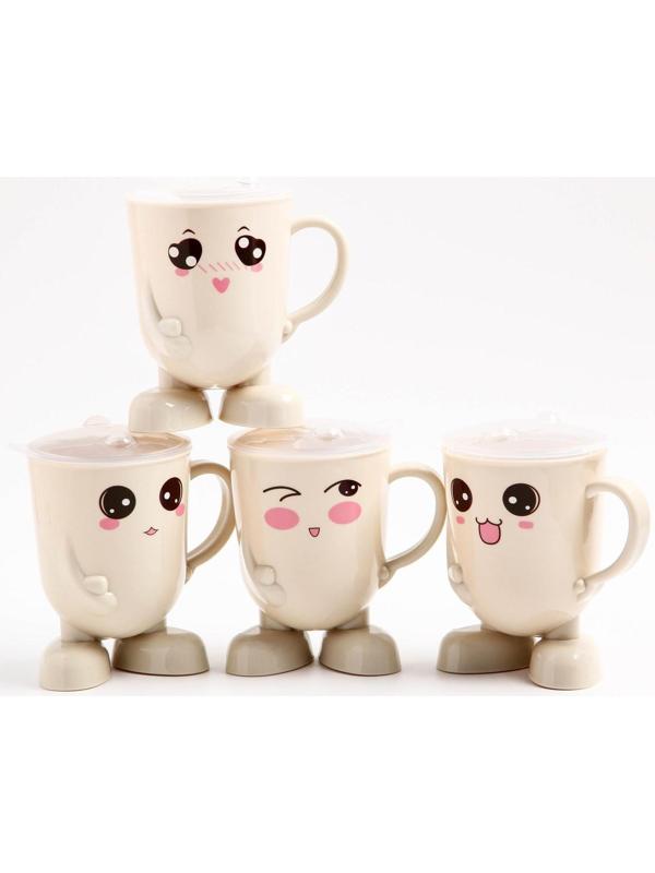 Кружка детская с крышкой, 270 мл., цвет и рисунок МИКС