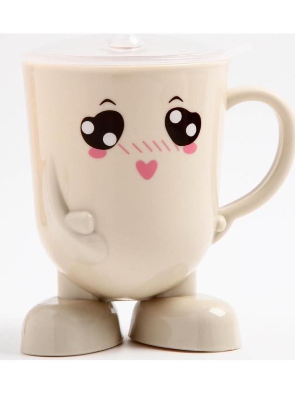 Кружка детская с крышкой, 270 мл., цвет и рисунок МИКС