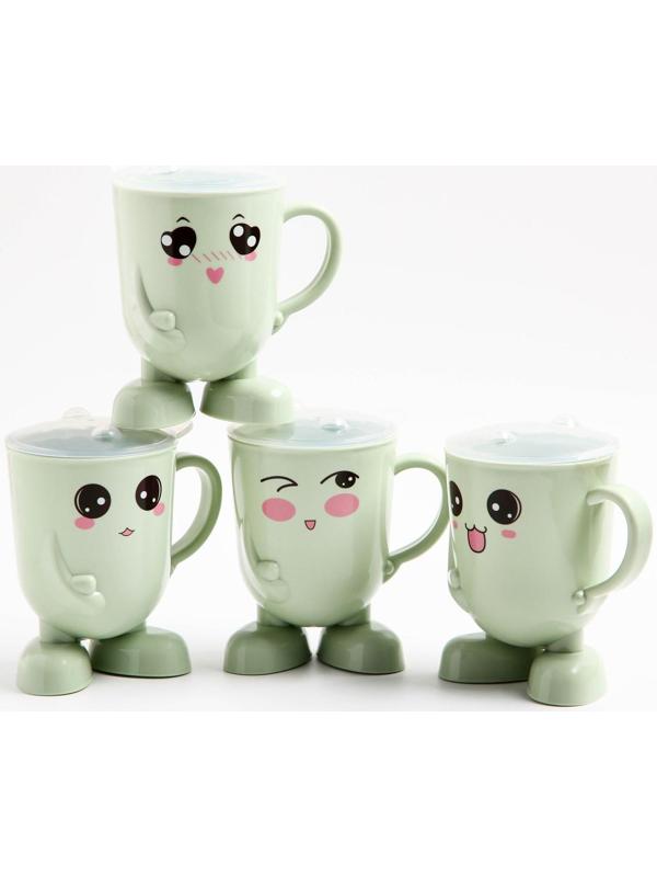 Кружка детская с крышкой, 270 мл., цвет и рисунок МИКС