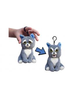Мягкая игрушка «Злой / Добрый Собака серая с карабином» 11 см FP001M