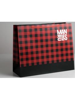 Пакет ламинированный «Man rules», XL 49 × 40 × 19 см
