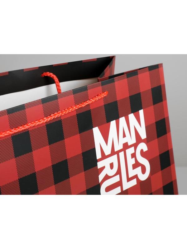 Пакет ламинированный «Man rules», XL 49 × 40 × 19 см