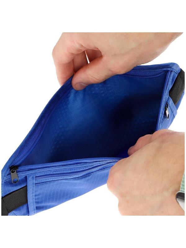 Сумка спортивная на пояс 25 х 13 см, цвет синий