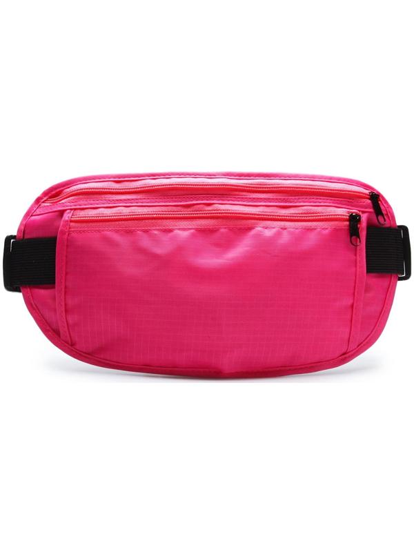 Сумка спортивная на пояс 25х13 см, цвет розовый
