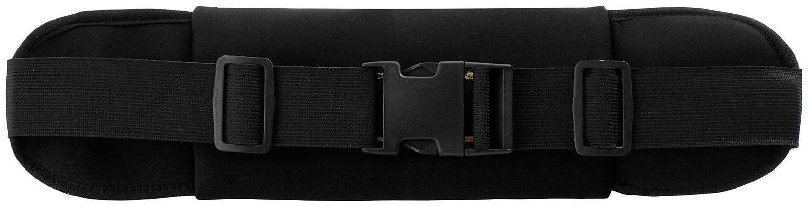 Сумка спортивная на пояс 32 см, 2 отделения, цвет черный