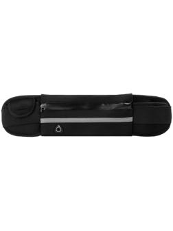 Сумка спортивная на пояс 32 см, 2 отделения, цвет черный