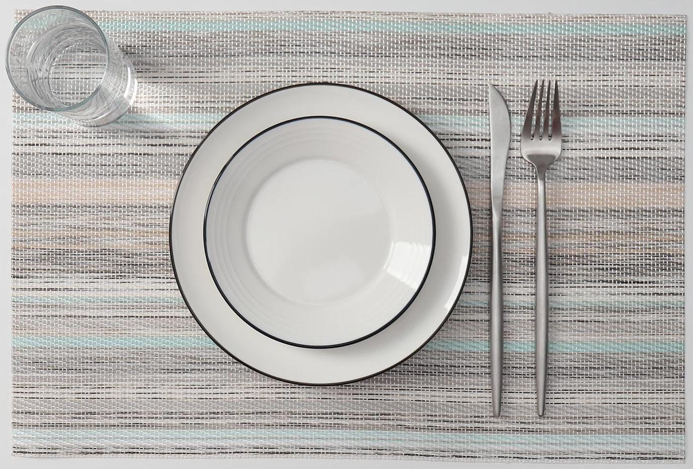 Салфетка сервировочная на стол «Дождь», 45×30 см, цвет серый