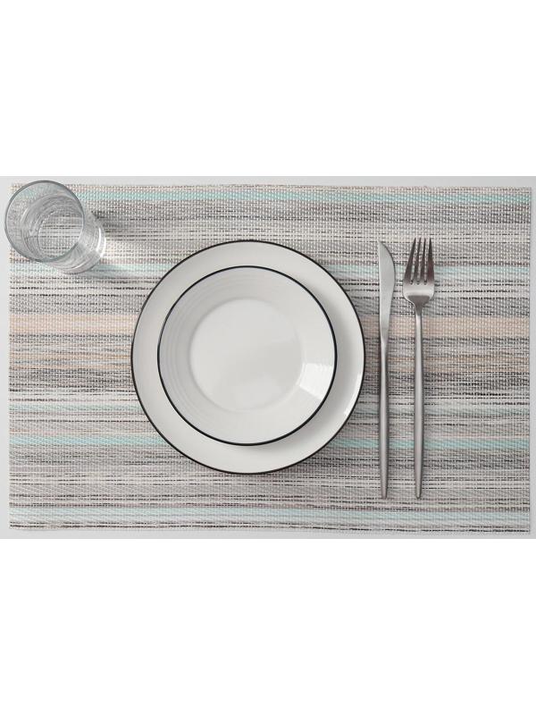 Салфетка сервировочная на стол «Дождь», 45×30 см, цвет серый