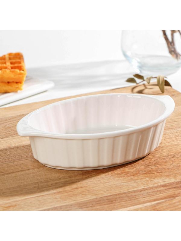 Форма для выпечки из жаропрочной керамики Доляна «Овал. Каспар», 270 мл, 17×10×3,7 см