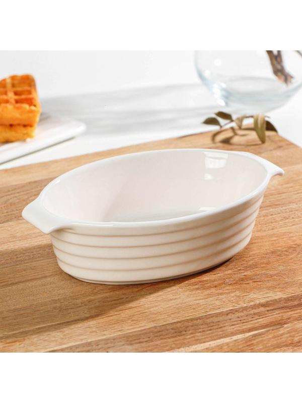 Форма для выпечки из жаропрочной керамики Доляна «Бруно», 300 мл, 16×9,7×4,5 см, цвет белый