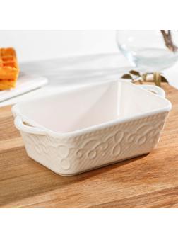 Форма для выпечки из жаропрочной керамики Доляна «Ланзо», 16×9,2 см, цвет белый