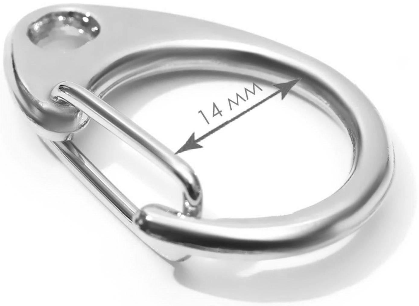 Карабин металлический «Круг», d = 14 мм, 22 × 15 мм, 10 шт, цвет серебряный