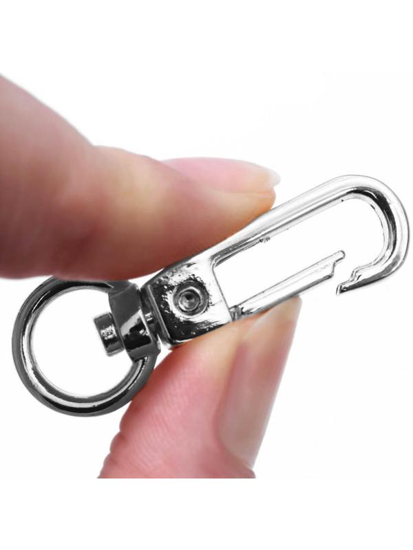 Карабин металлический, 45 × 16 мм / 10 × 2,2 мм, 5 шт, цвет серебряный