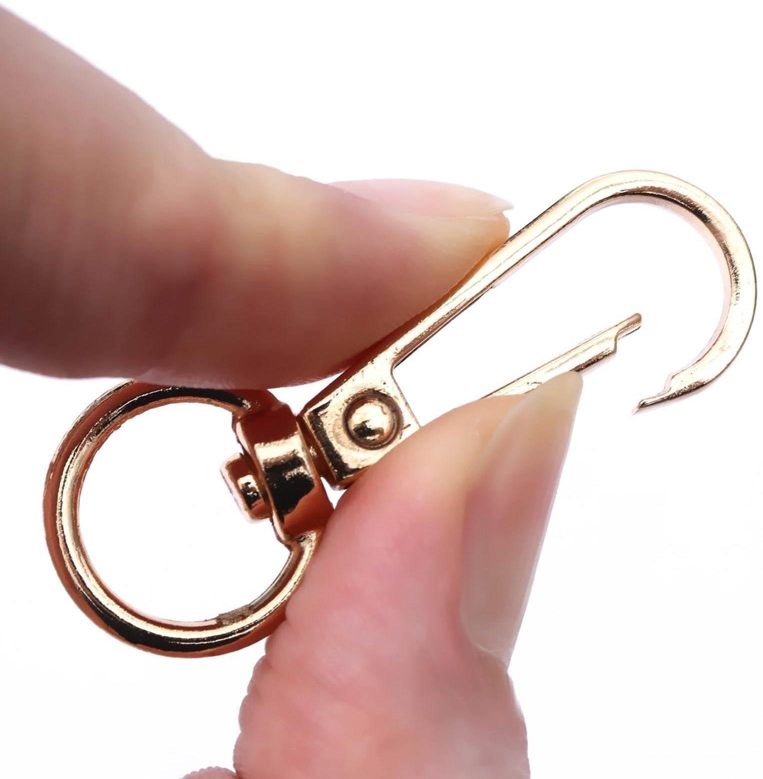 Карабин металлический, 48 × 18 мм / 13 × 2,2 мм, 5 шт, цвет золотой