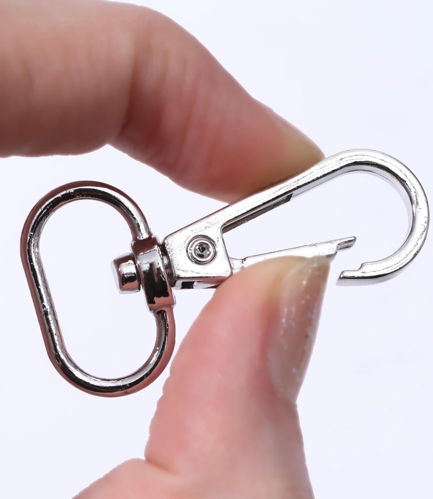 Карабин металлический, 46 × 25 мм / 20 × 3 мм, 5 шт, цвет серебряный