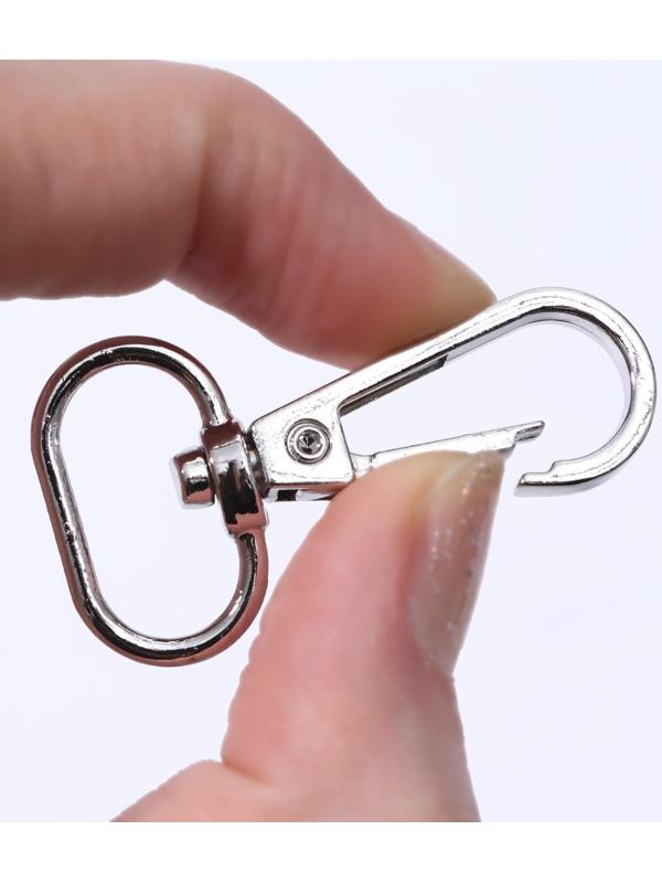 Карабин металлический, 46 × 25 мм / 20 × 3 мм, 5 шт, цвет серебряный