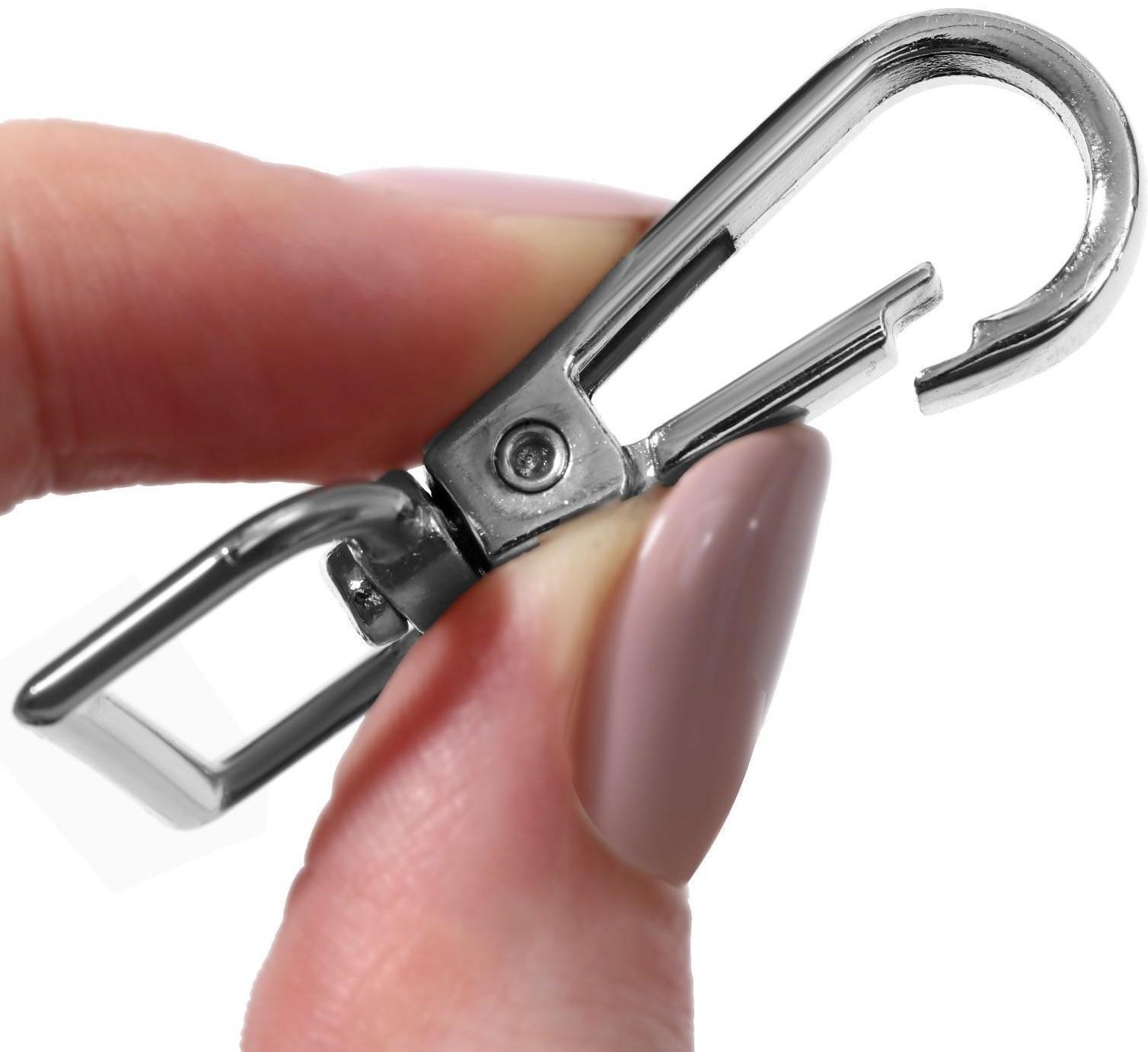 Карабин металлический, 50 × 26 мм / 20 × 3 мм, 5 шт, цвет серебряный